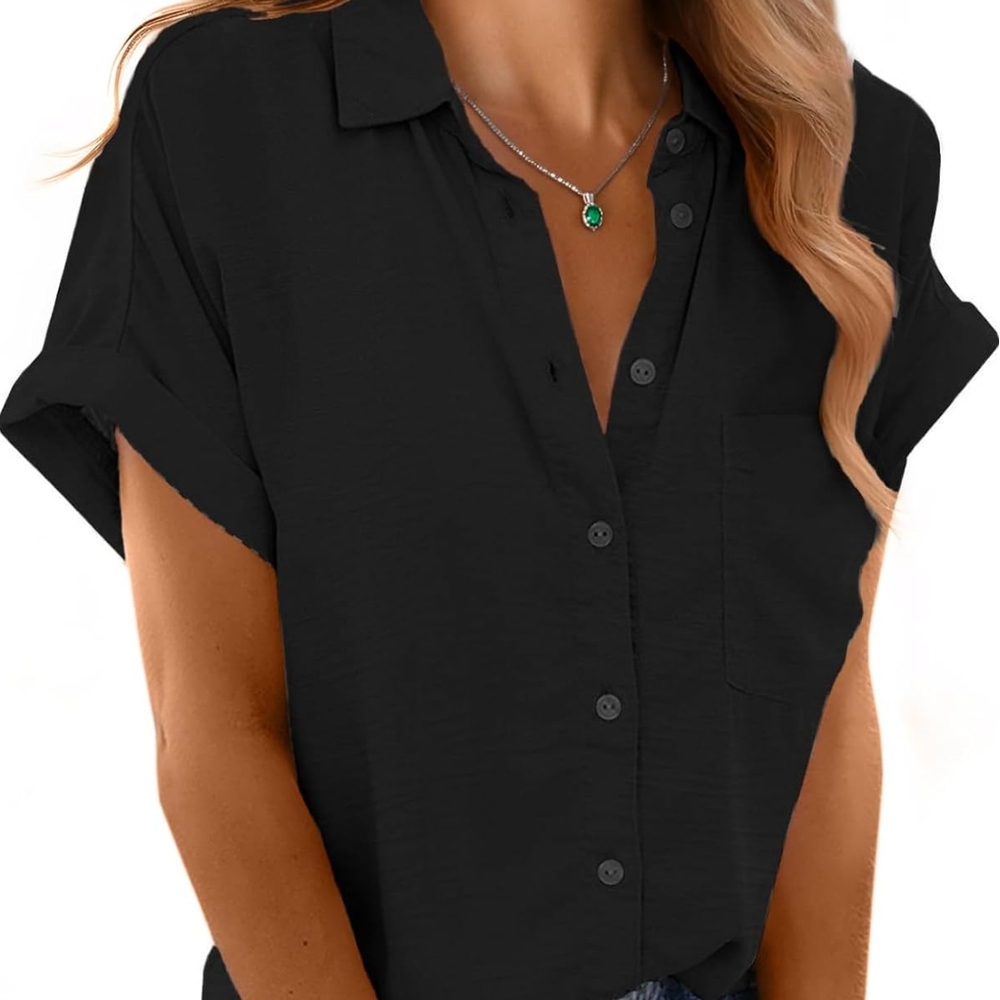 Black and White Women's Button-Down Shirts